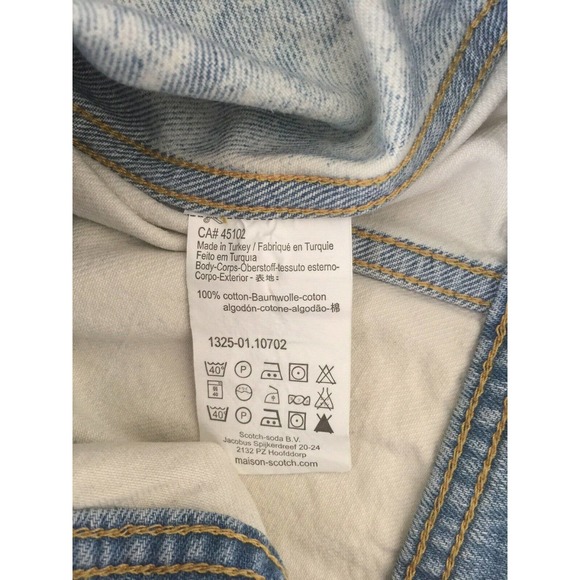 Maison Scotch Denim Jacket Ombre Crop Zip Blue 1 S - Picture 8 of 10